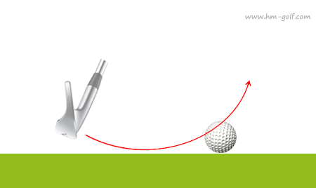 ゴルフ ボール の 上 を 叩い て しまう